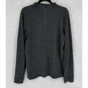 Gaiam Pullover Mens Medium Gray 1/4 Zip Long Sleeve Yoga Athletic Top Thumb Hole